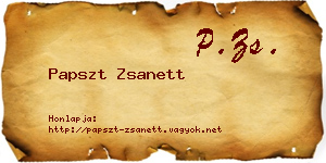 Papszt Zsanett névjegykártya