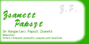 zsanett papszt business card